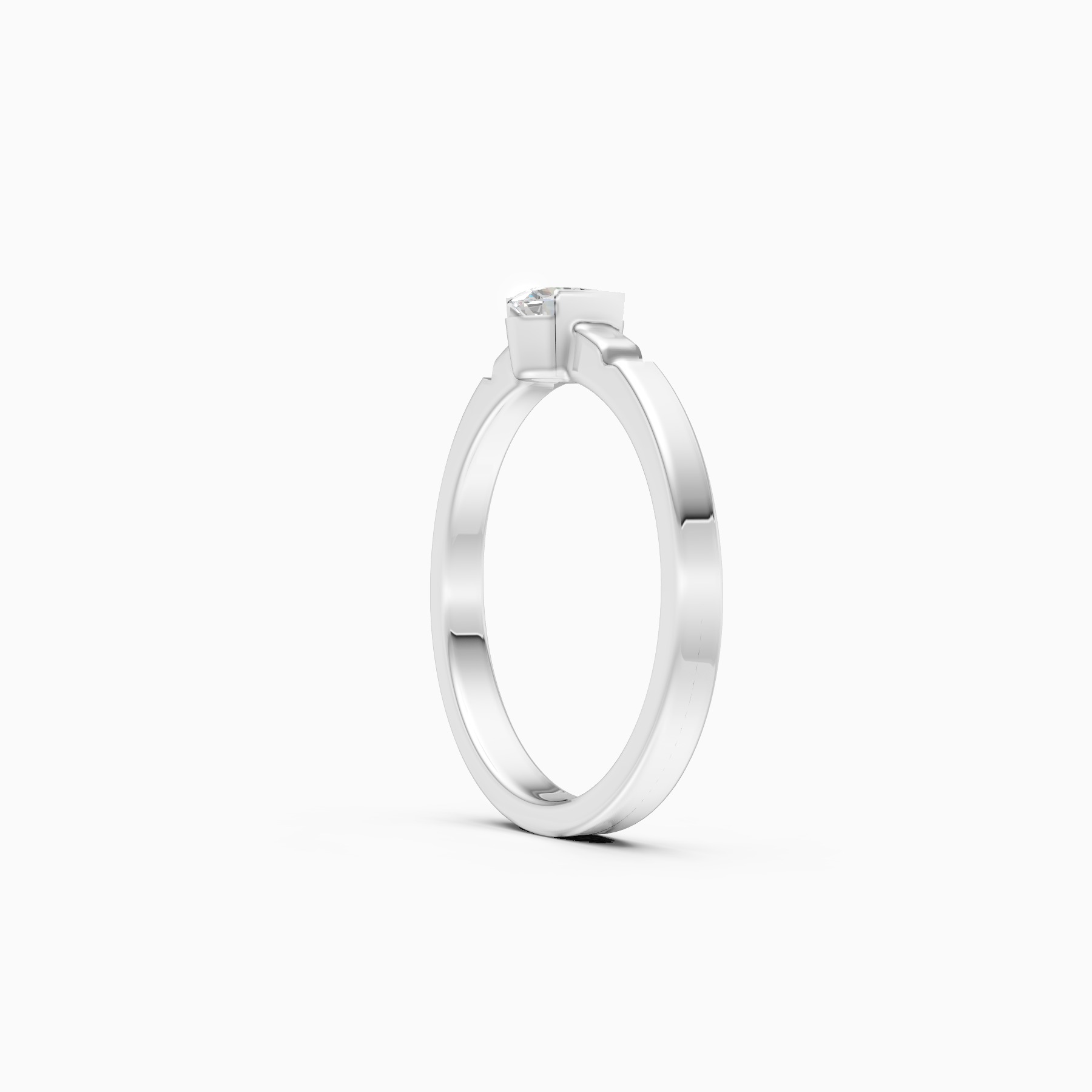 Modern Grip Set Solitaire Diamond Ring